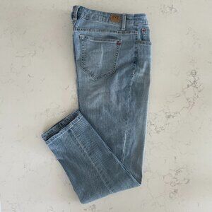 Ellen DeGeneres LOVE 5 Pocket Lt Wash M Rise Cotton Poly Denim Jeans Blue 8